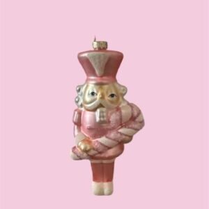 PINK NUTCRACKER CANDY CANE ORNAMENT