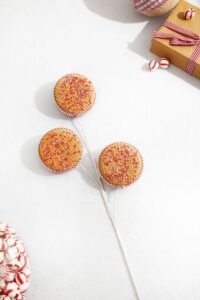 Red and White Peppermint Stripe Macaron Waffle Spray