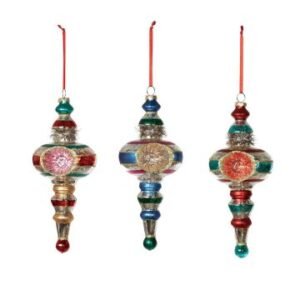 Retro Reflector Ball Finial Ornament