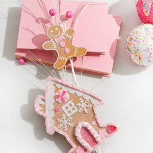 Pink Gingerbread House Spray