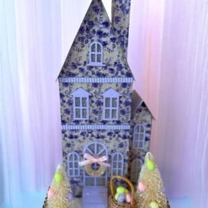 14" EASTER TOWN HOUSE LAVENDER / PURPLE