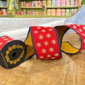 Embroidered Star Canvas Fused Royal Piping-4x5yd