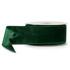 Green Velvet Ribbon, 10 Yards, 4"W