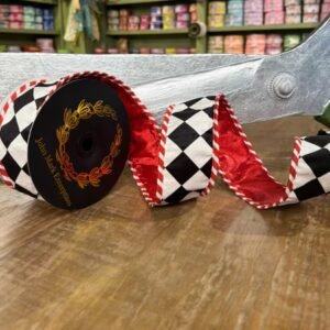 Harlequin Velvet Metallic Dupion Fused Candy Stripe Piping Black-2.5x10yd